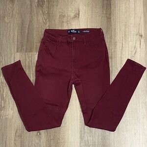 Hollister Burgundy High-Rise Super Skinny Jeans